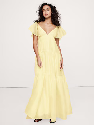 Linen-Silk Tiered Maxi Dress | Banana Republic (US)