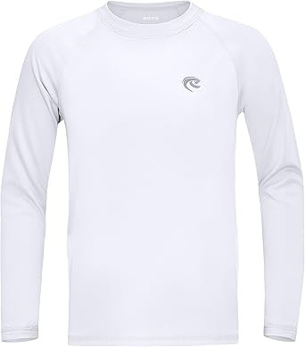 Boys UPF 50+ Swim Shirt Long Sleeve, 1 or 2 Pack UV Sun Protection Rash Guard, Youth Kids SPF Wat... | Amazon (US)