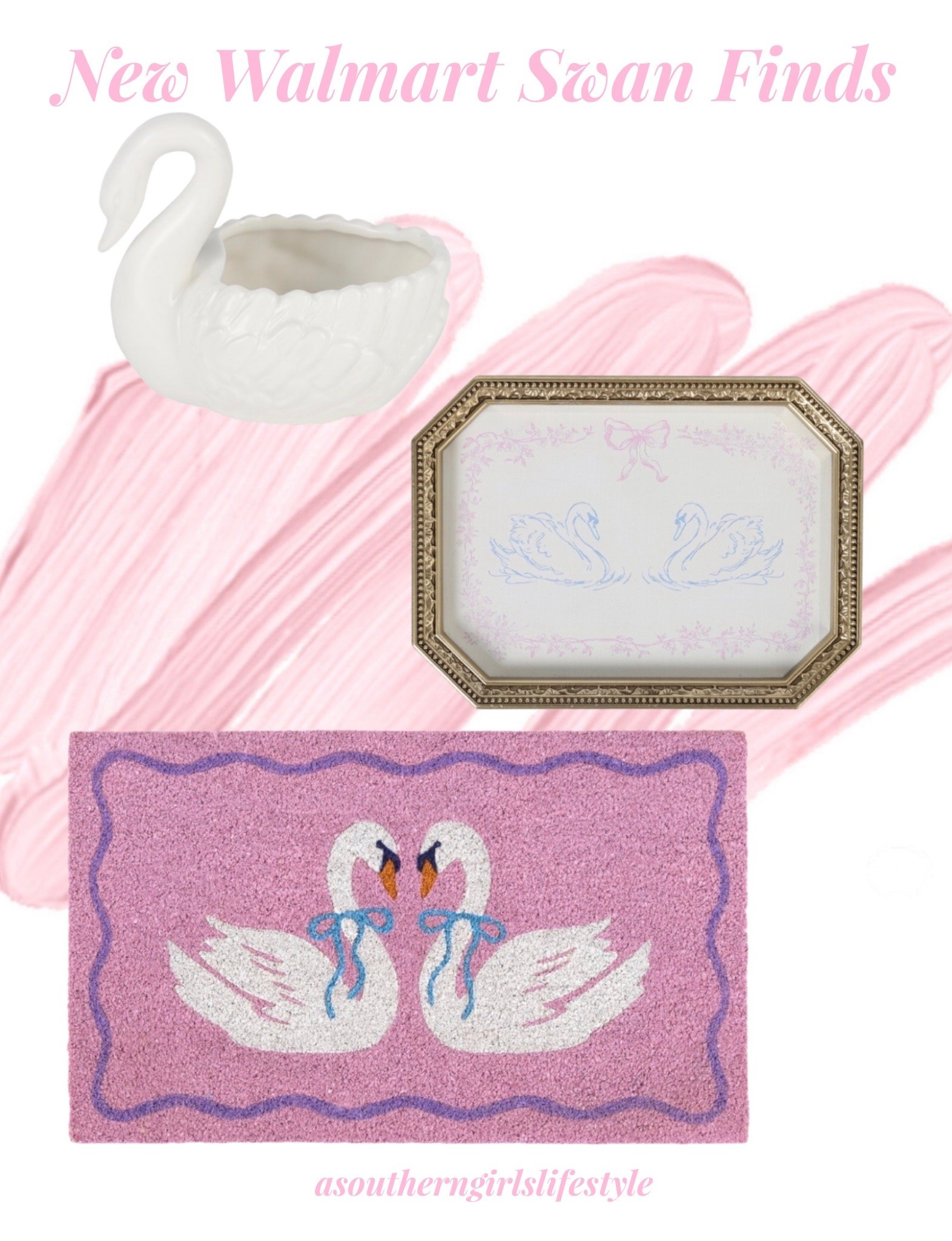 New Walmart Swan Finds - great little end of Summer refreshers. Would also be sweet for College Decor

Swan Trinket Dish, Gold Frames Canvas Art with Blue Swan & Pink Floral (on Sale!) & Pink Bow Swan Doormat 

Home Decor. Home Finds.

#LTKSeasonal #LTKHome #LTKSaleAlert