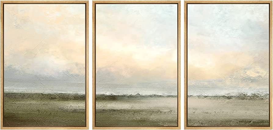 SIGNWIN Framed Canvas Print Wall Art Set Minimal Pastel Sunset Desert Landscape Nature Abstract I... | Amazon (US)