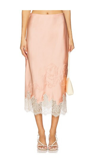 LoveShackFancy Malina Skirt in Blush. Size XXS. Also in L, M, S, XL, XS. | Revolve Clothing (Global)