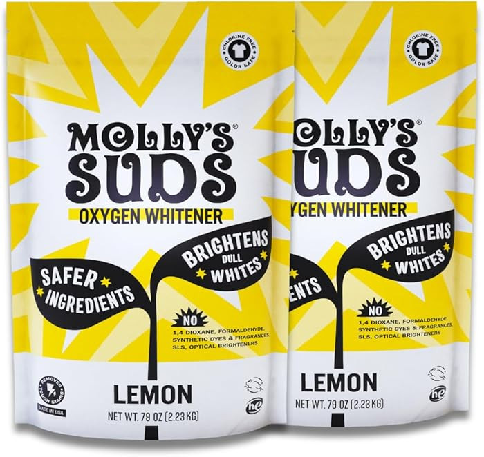 Molly's Suds Oxygen Whitener | Powerful Bleach Alternative, Chlorine Free & Color Safe | Brighten... | Amazon (US)