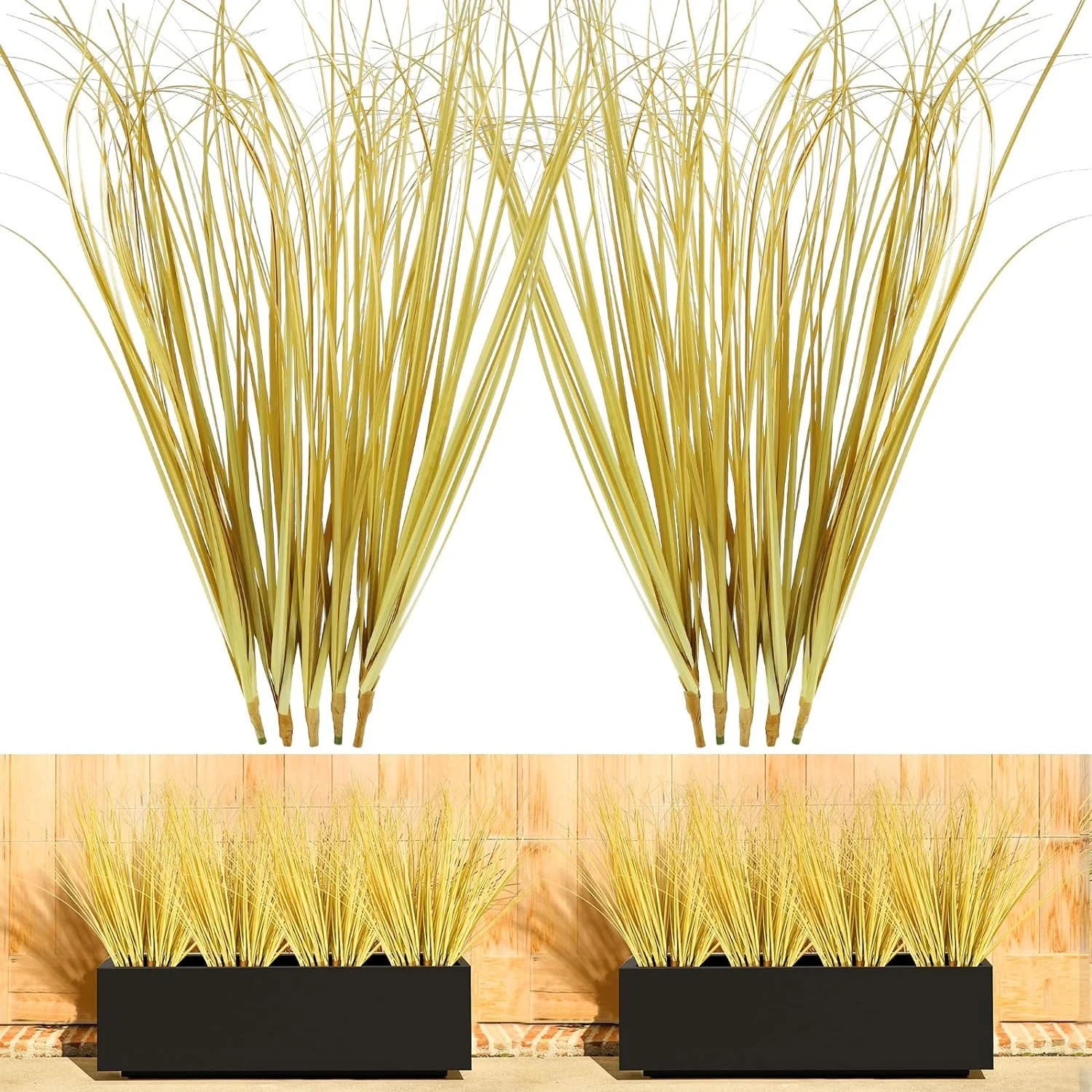 Zukuco 8PCS Artificial Tall Shrubs Wheat Grass Artificial Grass Plants Outdoor Greenery Stems Fau... | Walmart (US)