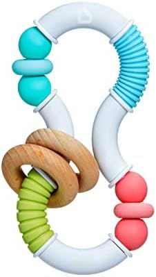 Munchkin Sili Twisty Bendable Baby Teether Toy, Silicone and Wood, BPA Free, 3+ Months | Amazon (US)