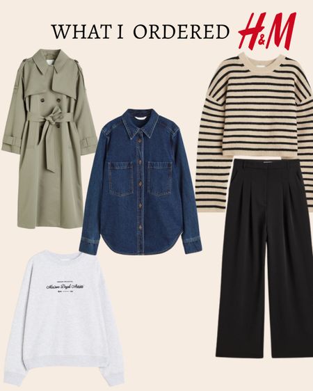 H&M Transitional Outfits | Fall Outfit ideas | wide leg pants | sweatshirt | oversized shirt | striped sweater | H&M new in 

#LTKSeasonal #LTKstyletip #LTKworkwear