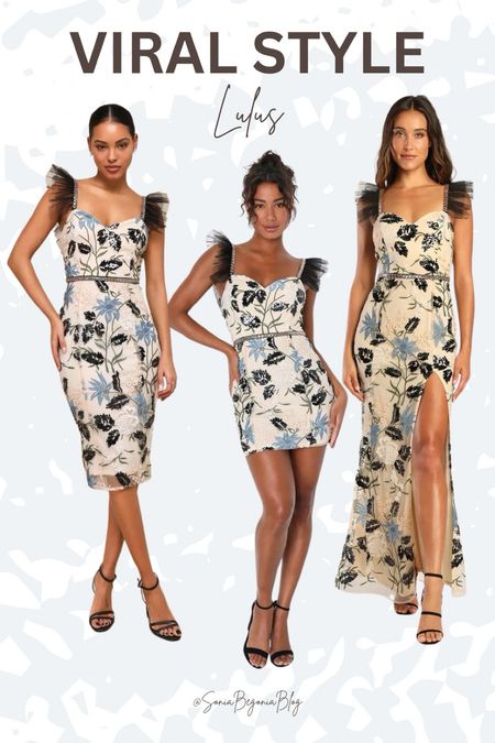 Gorgeous floral dresses from Lulu with cute flower details and tussles on straps  

#LTKWedding #LTKParties #LTKSeasonal