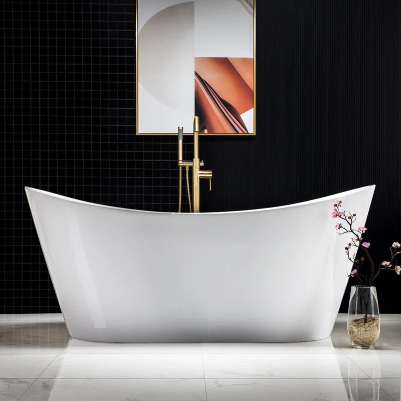 67'' x 32'' Freestanding Soaking Acrylic Bathtub | Wayfair North America