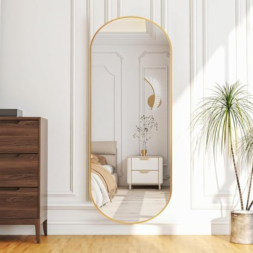 Arched Full Length Floor Mirror, Oval Full Floor Mirror, Large Wall Mounted Arched-Top Body for L... | Amazon (US)