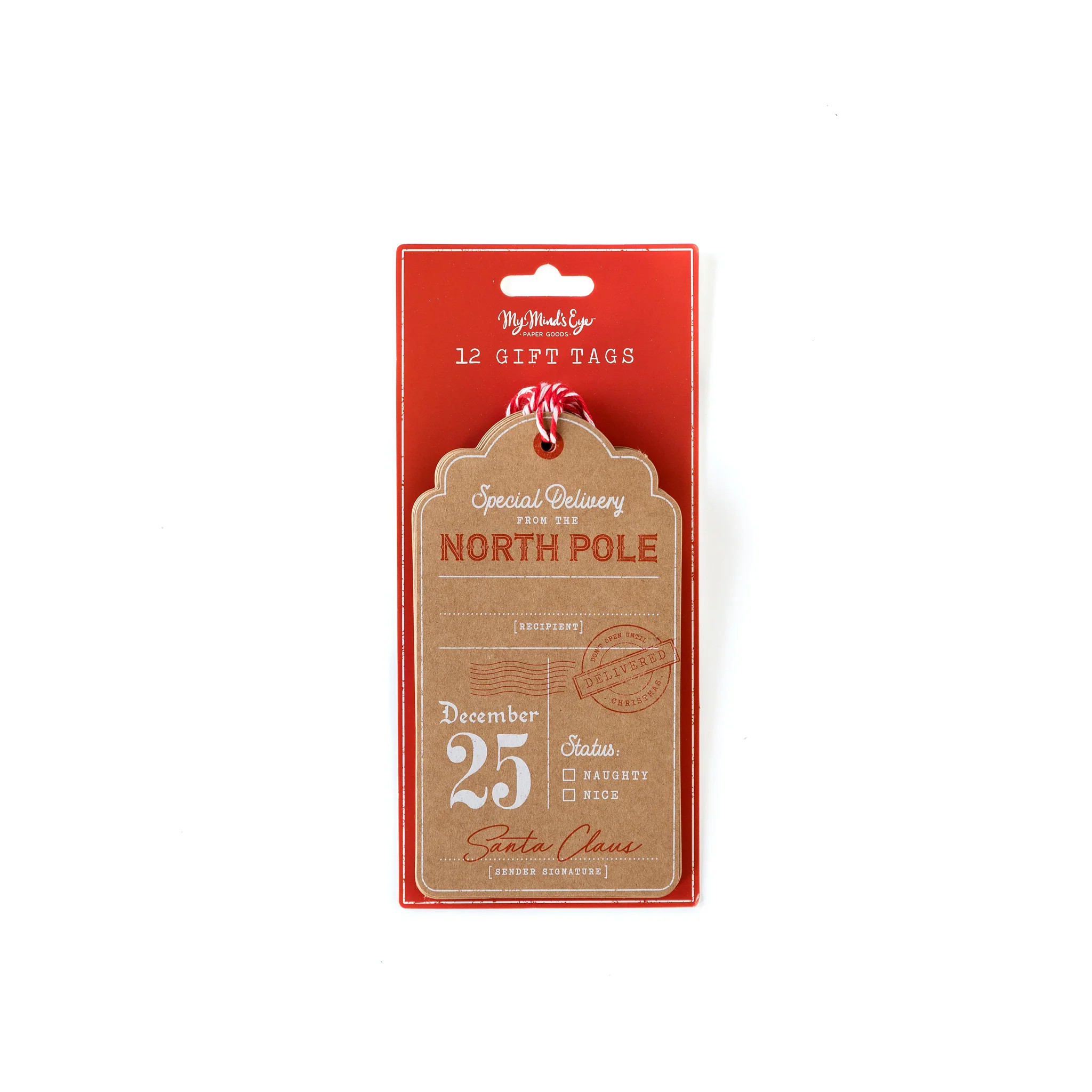Kraft North Pole Santa Oversized Tag Set | My Mind's Eye