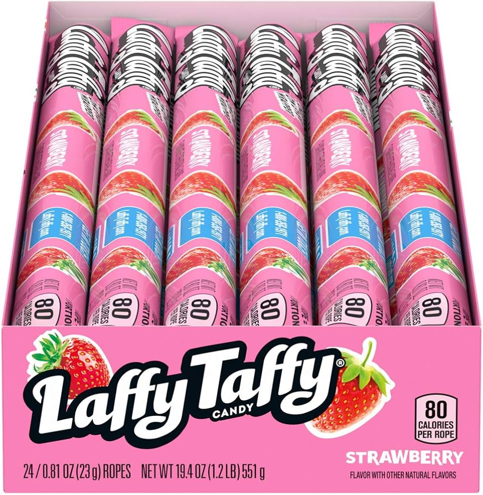 Laffy Taffy Rope Candy, Strawberry Flavor, 0.81 Ounce Ropes (Pack of 24) | Amazon (US)
