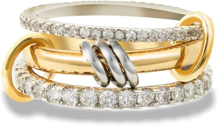 Gold Stackable Rings for Women Non Tarnish, Dainty Stackable 18k Gold Plated CZ Cubic Zirconia Ri... | Amazon (US)
