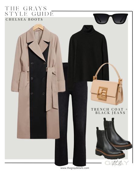 Ways to wear Chelsea boots. 

Trench coat
Black jeans
Black turtleneck 
Sam Edelman Chelsea boots 

#LTKstyletip #LTKFind #LTKshoecrush