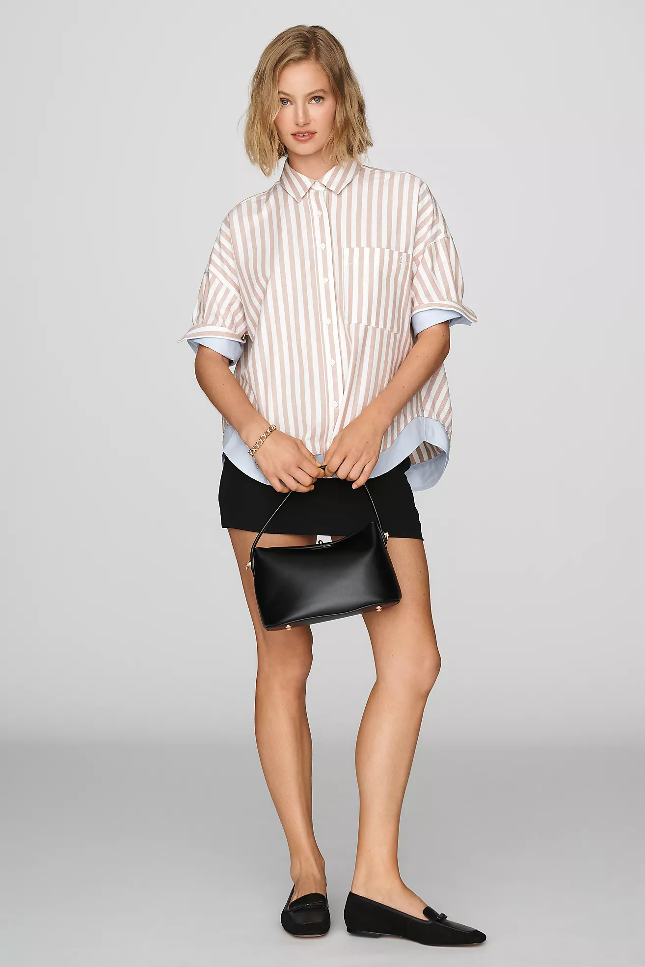 Maeve Mabel Contrast Boxy Oxford Shirt | Anthropologie (US)