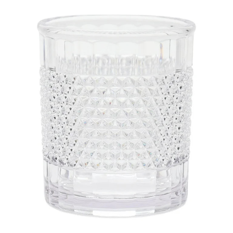 (6 pack) Mainstays 14-Ounce Short Acrylic Diamond Texture Tumbler, Clear | Walmart (US)