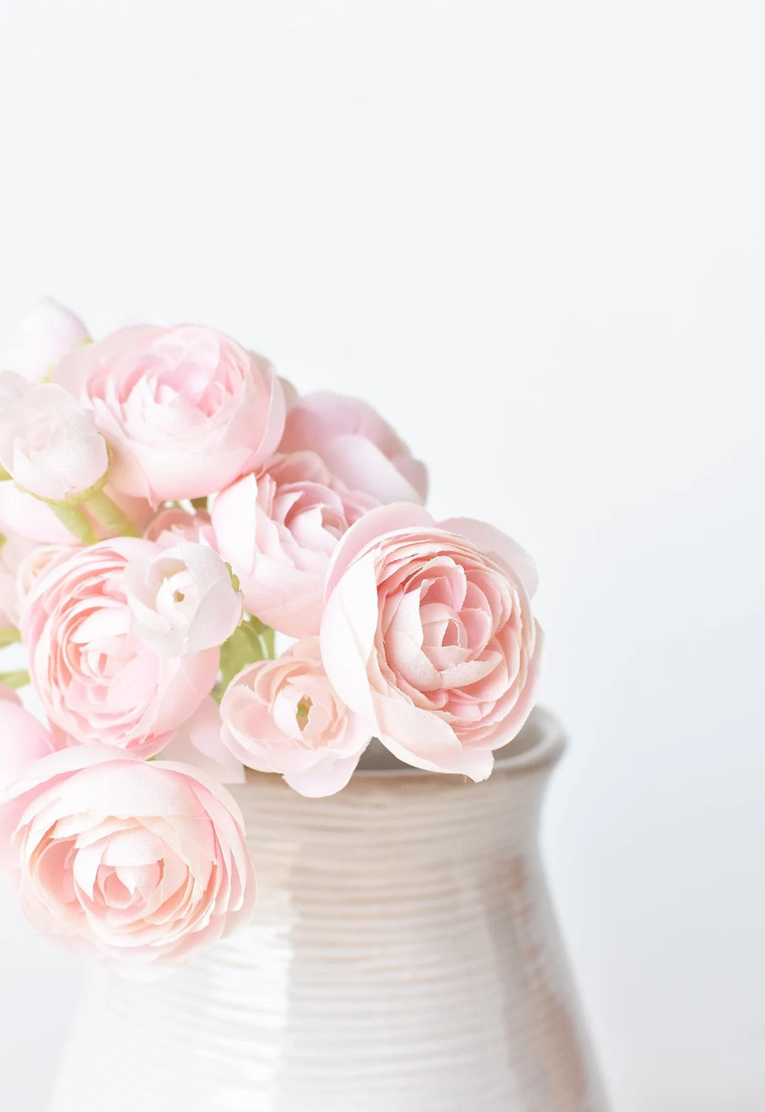 10" Faux Pale Pink Ranunculus Stem Bundle | Etsy (US)