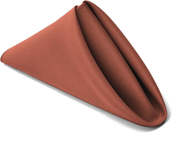 TableLinensforLess 17"x17" Polyester Cloth Napkins, Set of 12 (Terracotta) | Easy-Care, No-Iron F... | Amazon (US)