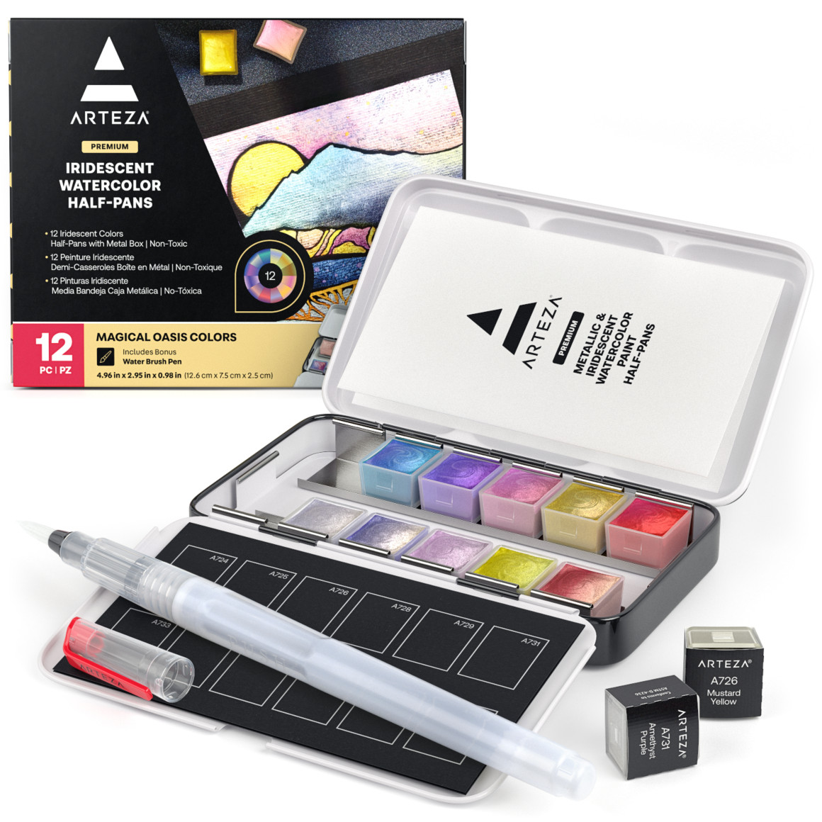 Arteza® Iridescent Watercolor Paint Set, 12 pc. - ARTZ-4547 | Plaid Crafts