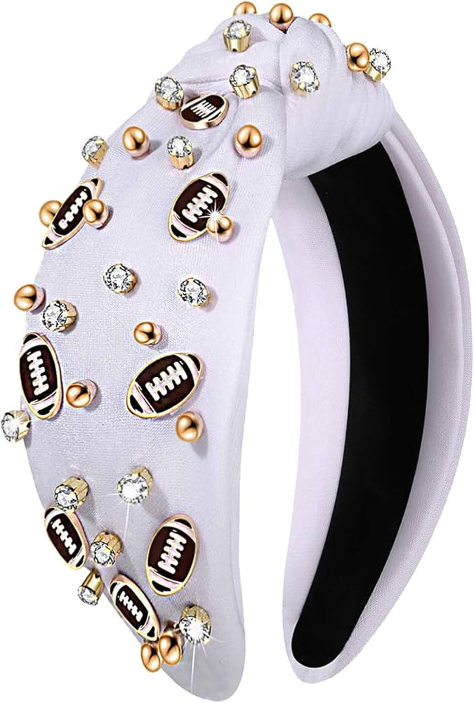 mokkia Football Headband for Women Football Mom Accessories Crystal Rhinestone Jeweled Wide Top K... | Amazon (US)