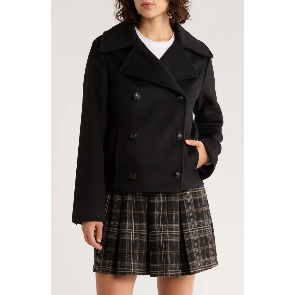 Rebecca Minkoff Double Breasted Peacoat in Black at Nordstrom Rack, Size Small | Nordstrom Rack