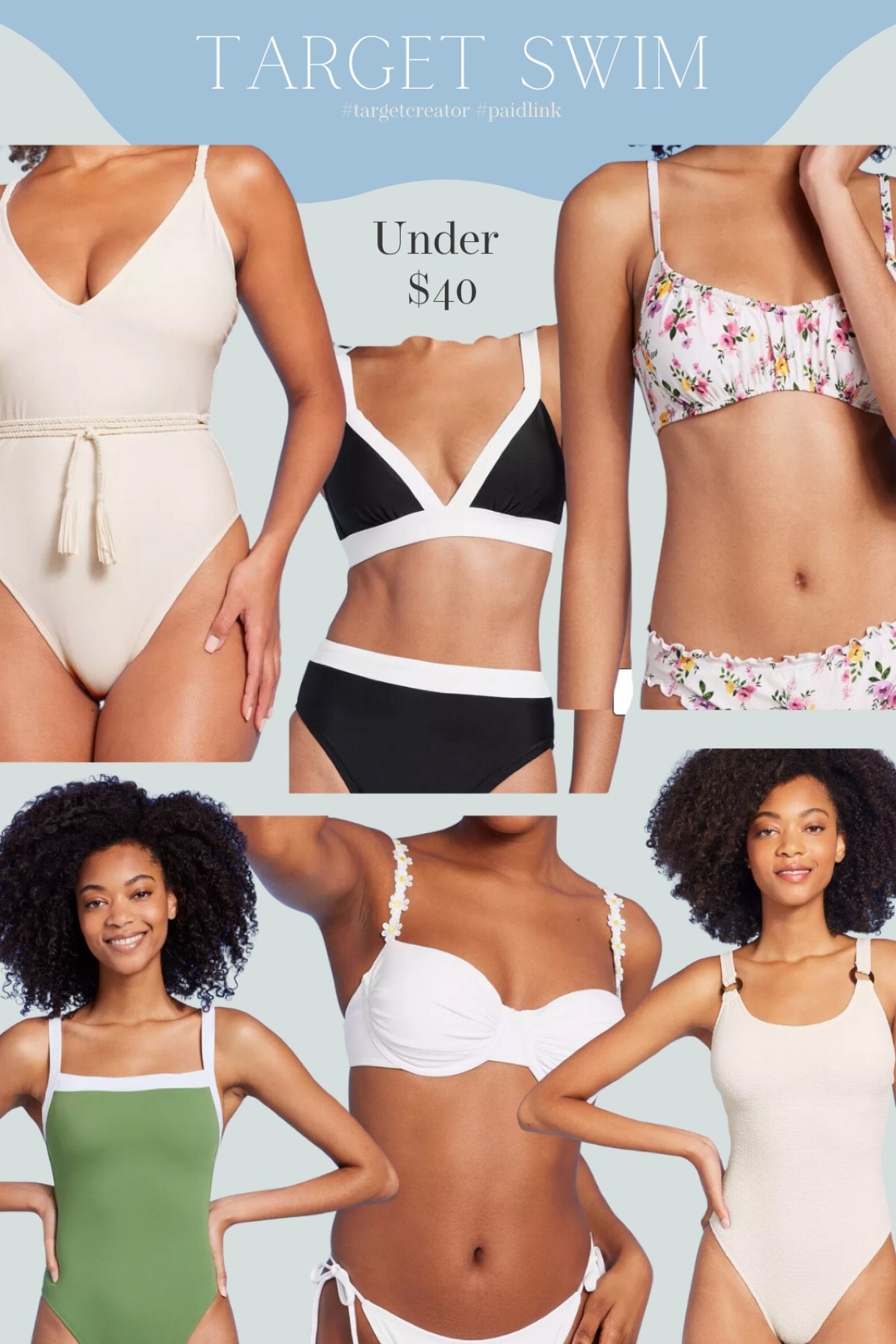 $40 and under! Target swim suits. Lots of cute white swimsuits for brides 🤍 

#LTKSeasonal #LTKfindsunder50 #LTKswim