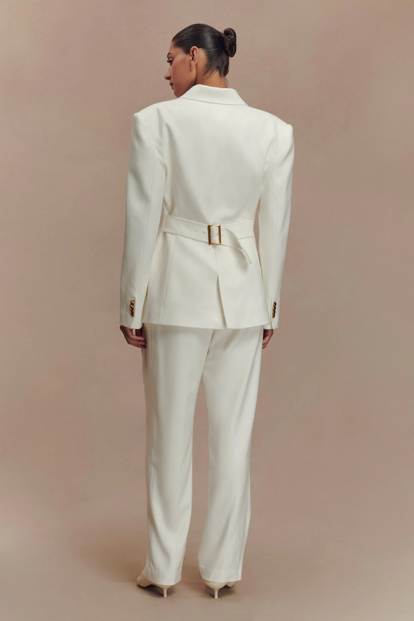 Bellamy Cinched Blazer - Ivory | MESHKI US