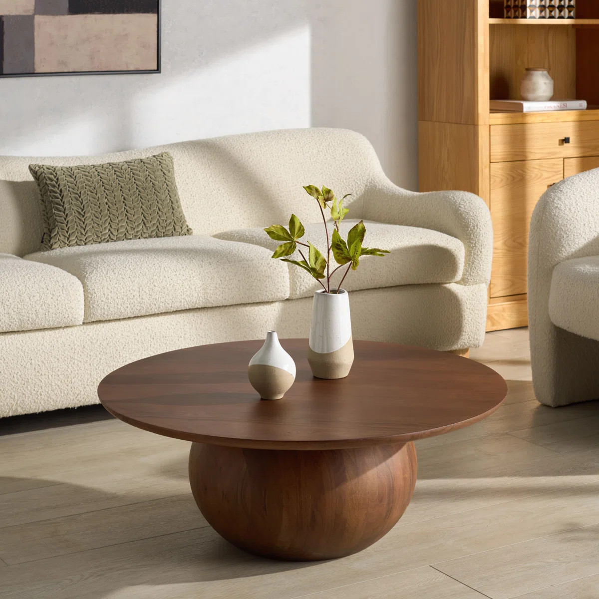 Iver Solid Wood Pedestal Coffee Table | Wayfair North America