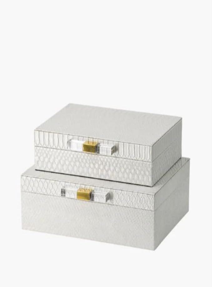 White Snakeskin Pattern Boxes | Amazon (US)