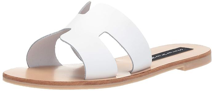 Steve Madden Women's Greece White Leather Sandal 8 US | Amazon (US)