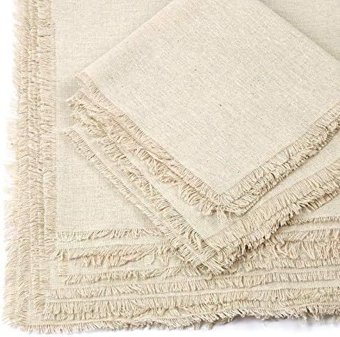 Fringe Edge Linen Blend Cloth Napkins - (12 Pieces) are Practical as You Can Use Them Over and Ov... | Amazon (US)
