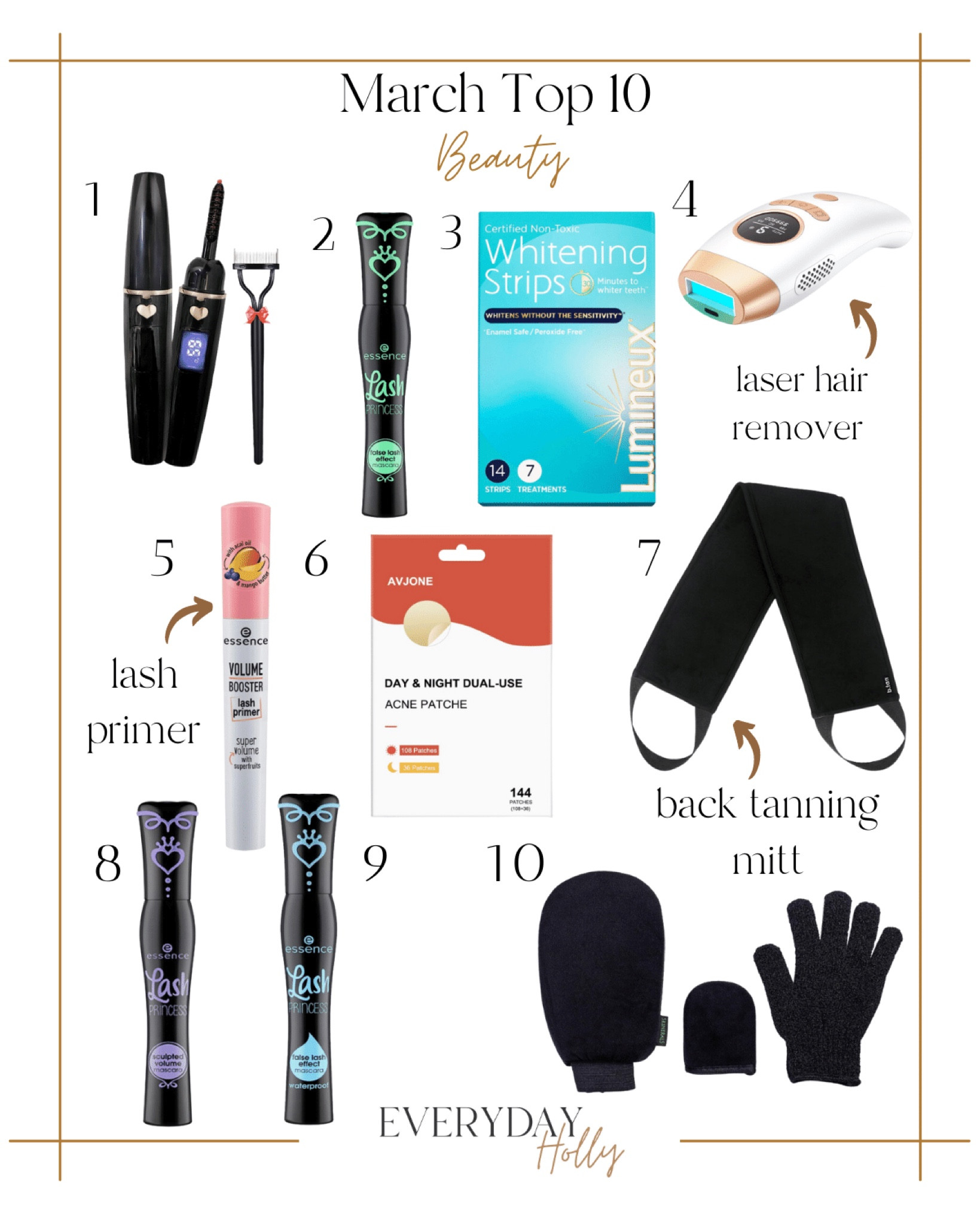 March Top 10 Best Selling Beauty Items ✨ all details at: www.everydayholly.com

Beauty | amazon beauty | top sellers | best sellers | mascara | primer | self tanner | beauty essentials | makeup 

#LTKbeauty #LTKunder50