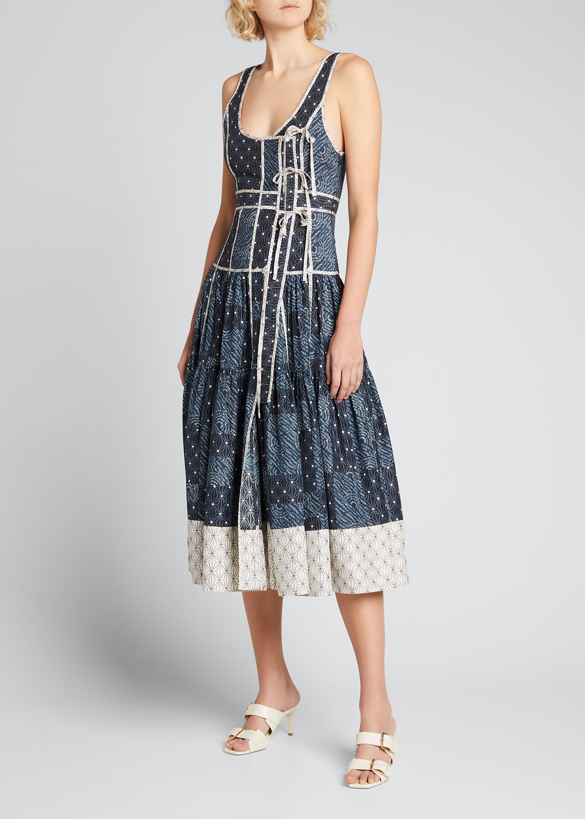 Keira Printed Sleeveless Midi Dress | Bergdorf Goodman