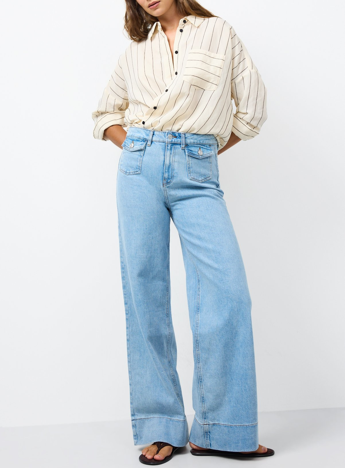 Vintage Bleach Wash Flared Jeans | Tu Clothing