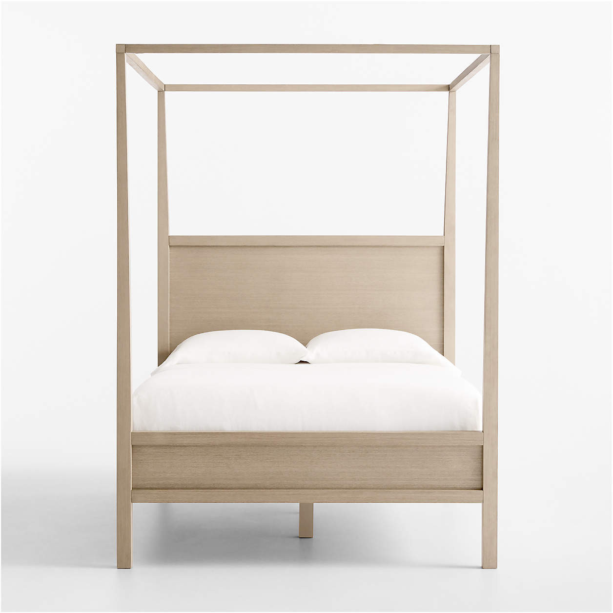 Keane Weathered Natural Solid Wood Full Canopy Bed + Reviews | Crate & Barrel | Crate & Barrel
