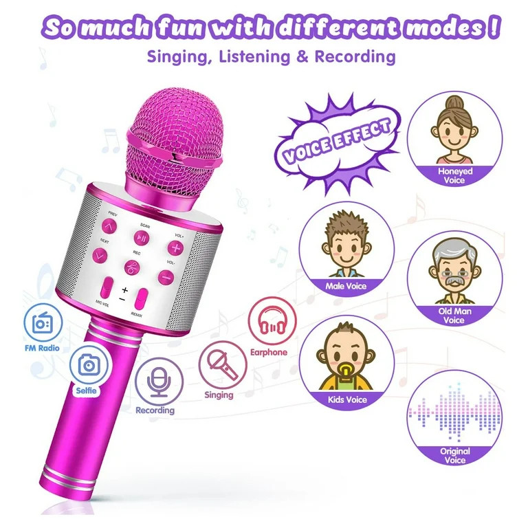 Karaoke Microphone for Kids, Toys for 3-12 Year Old Girls, Kids Microphone Girls Toys Bluetooth M... | Walmart (US)