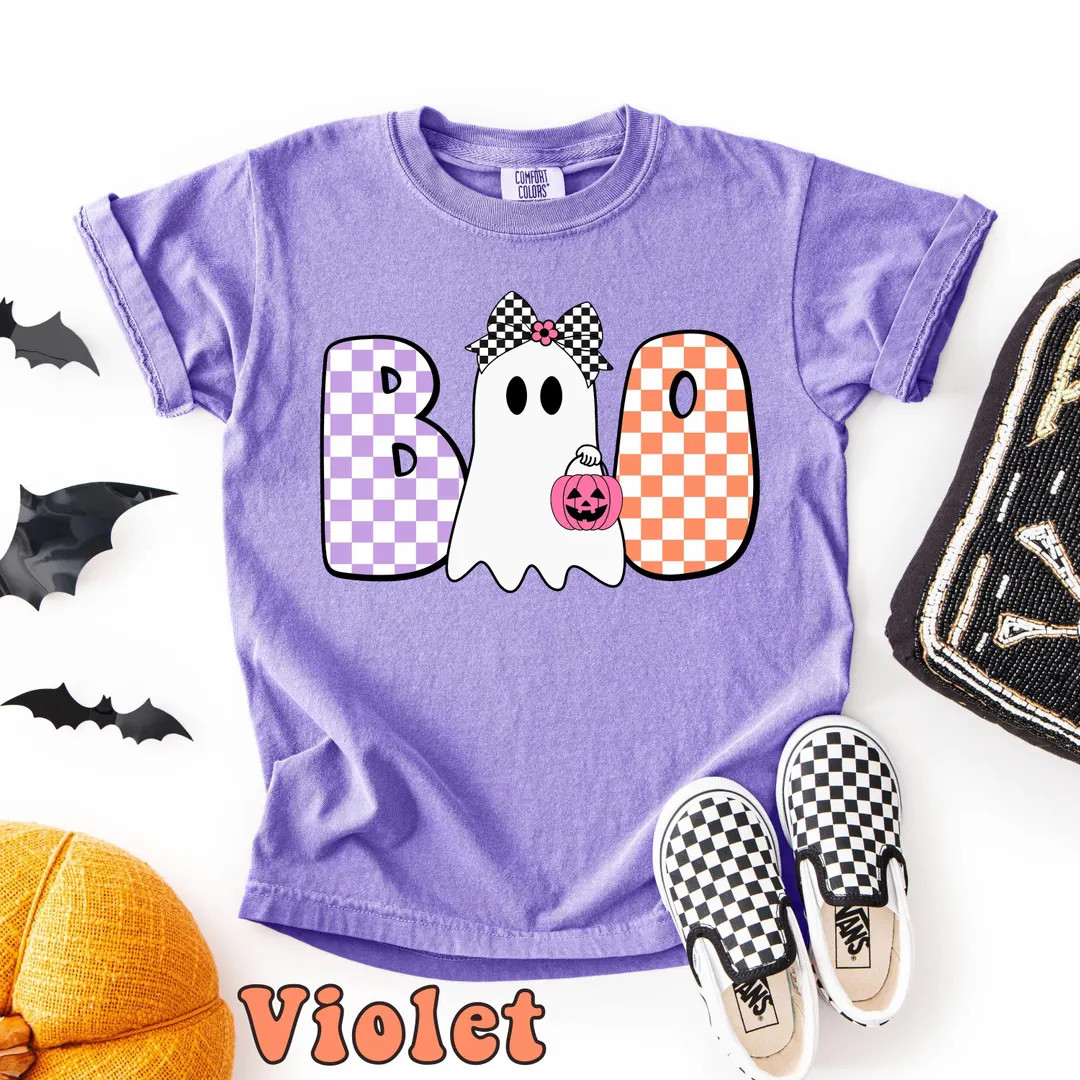 Boo Ghost Toddler Halloween Shirt - Comfort Colors® Tee - Etsy | Etsy (US)