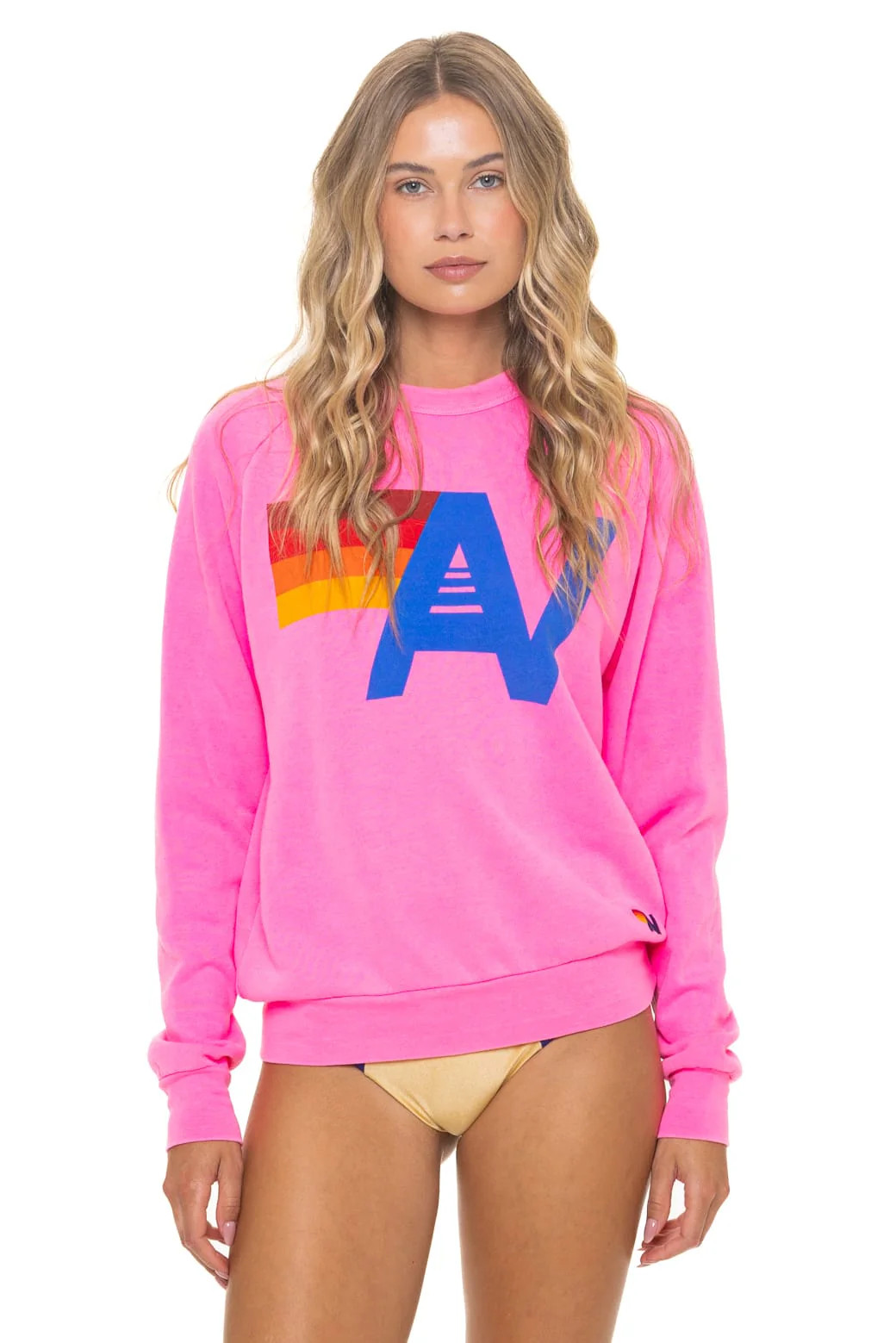 Logo Sweatshirt Neon Pink | Luxury Crewneck Made in LA | Aviator Nation | Aviator Nation