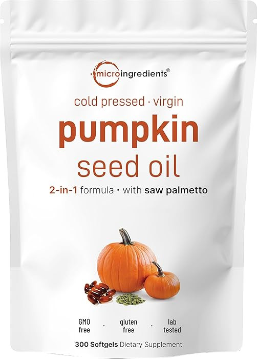 Micro Ingredients Pumpkin Seed Oil with Saw Palmetto,300 Softgels | Cold Pressed, Pure Virgin Oil... | Amazon (US)
