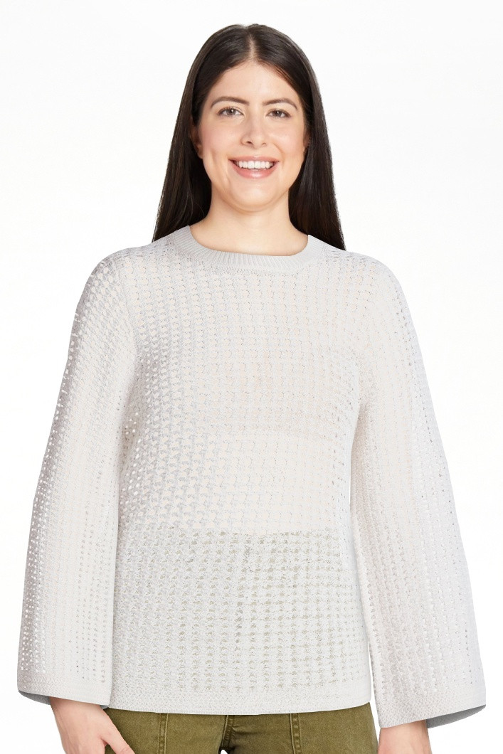 Time and Tru Women\u2019s Textured Cotton Sweater with Long Sleeves, Lightweight, Sizes XS-XXXL | Walmart (US)