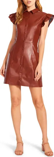BB Dakota x Steve Madden Lima Faux Leather Mini Shirtdress | Nordstrom