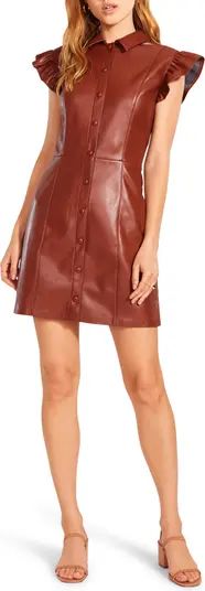 BB Dakota x Steve Madden Lima Faux Leather Mini Shirtdress | Nordstrom