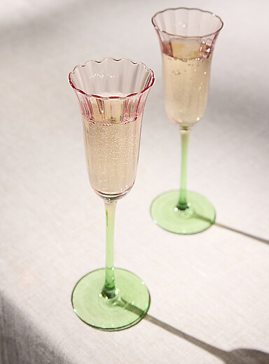 Tulip-shaped champagne glassesSet of 2 | Simons