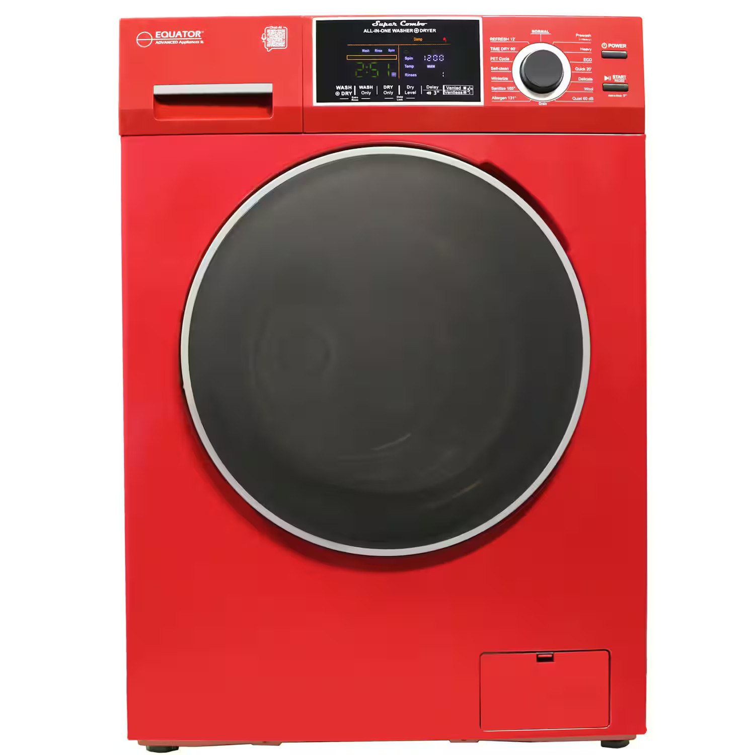 Equator - 1.62 cu ft. VENTLESS/VENTED Convertible All-in-One Combo Washer Dryer | PET Sensor Dry Compact 110V - EZ 4600 - Merlot | Best Buy U.S.