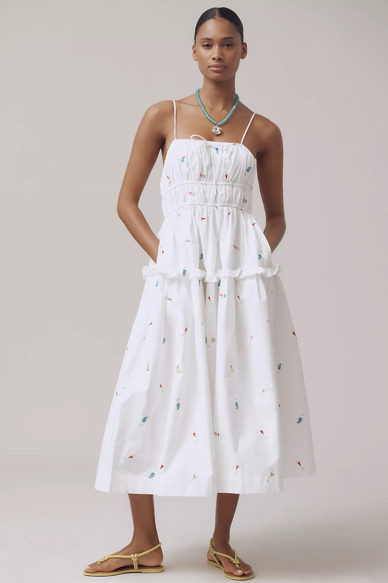 En Saison Nellie Sleeveless Smocked Midi Dress | Anthropologie (US)