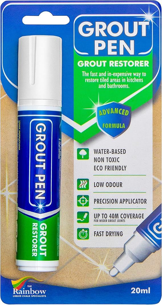 Grout Pen White Tile Paint Marker: Waterproof Grout Paint, Tile Grout Colorant and Sealer Pen - W... | Amazon (US)