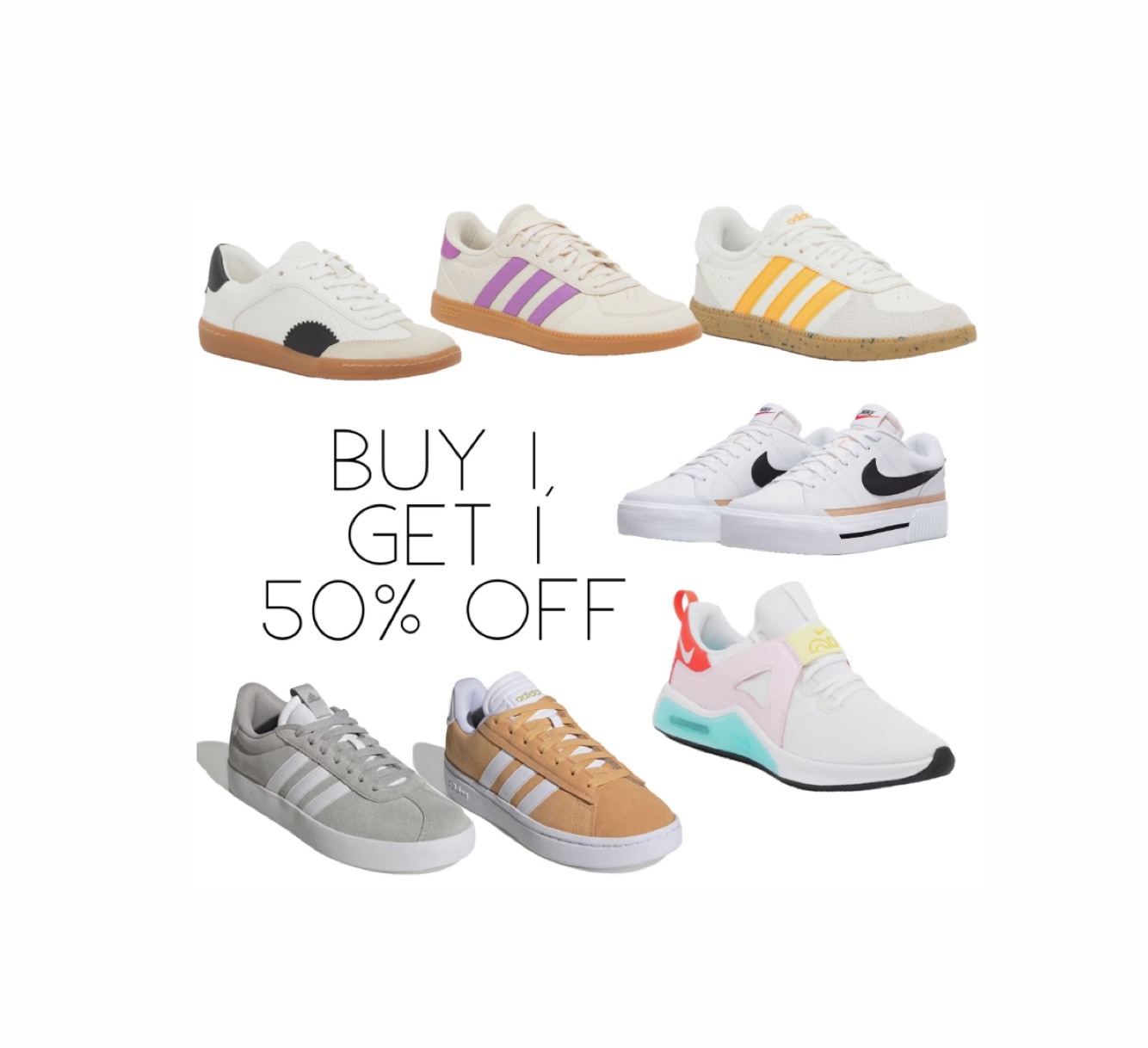 Back to School sale: Buy 1 Get 1 for 50% off. You can mix and match for the whole family! 

#casualsneakers #adidas #nike #sale #trending #dv #dsw #dswsale #backyoschoolsale #sneakersale #trendy 

#LTKShoeCrush