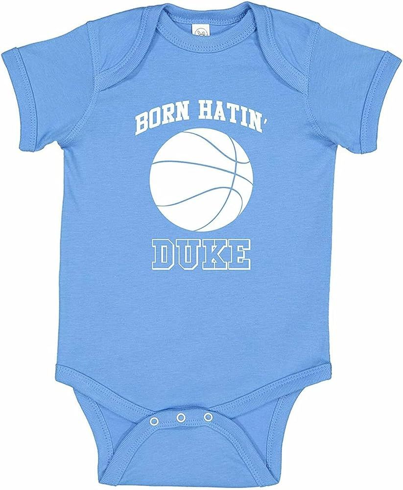 ' Born Hatin' Duke ' UNC Tarheels Funny Basketball Fan Infant Baby Bodysuit - Carolina Blue (6 Mo... | Amazon (US)