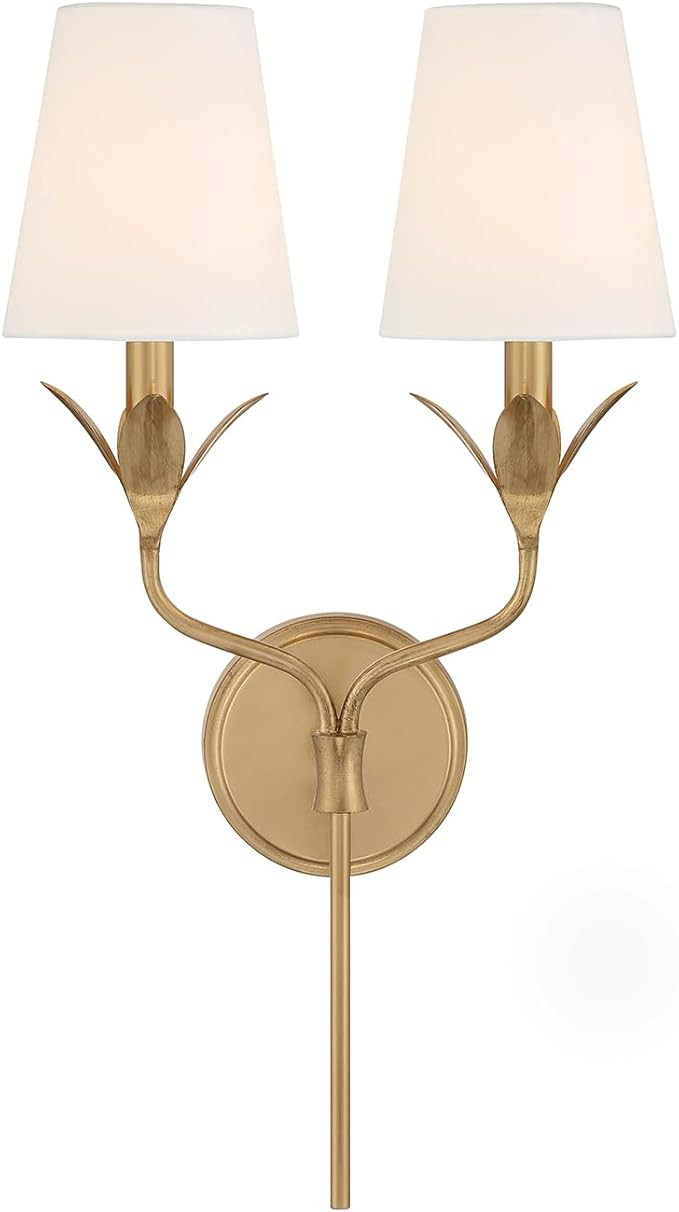 Crystorama Broche 2 Light Antique Gold Sconce | Amazon (US)