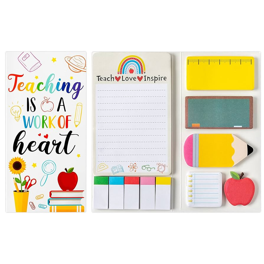 Xqumoi Teaching is A Work of Heart Sticky Notes Set Blackboard Self-Stick Note Pads Teacher Appre... | Amazon (US)
