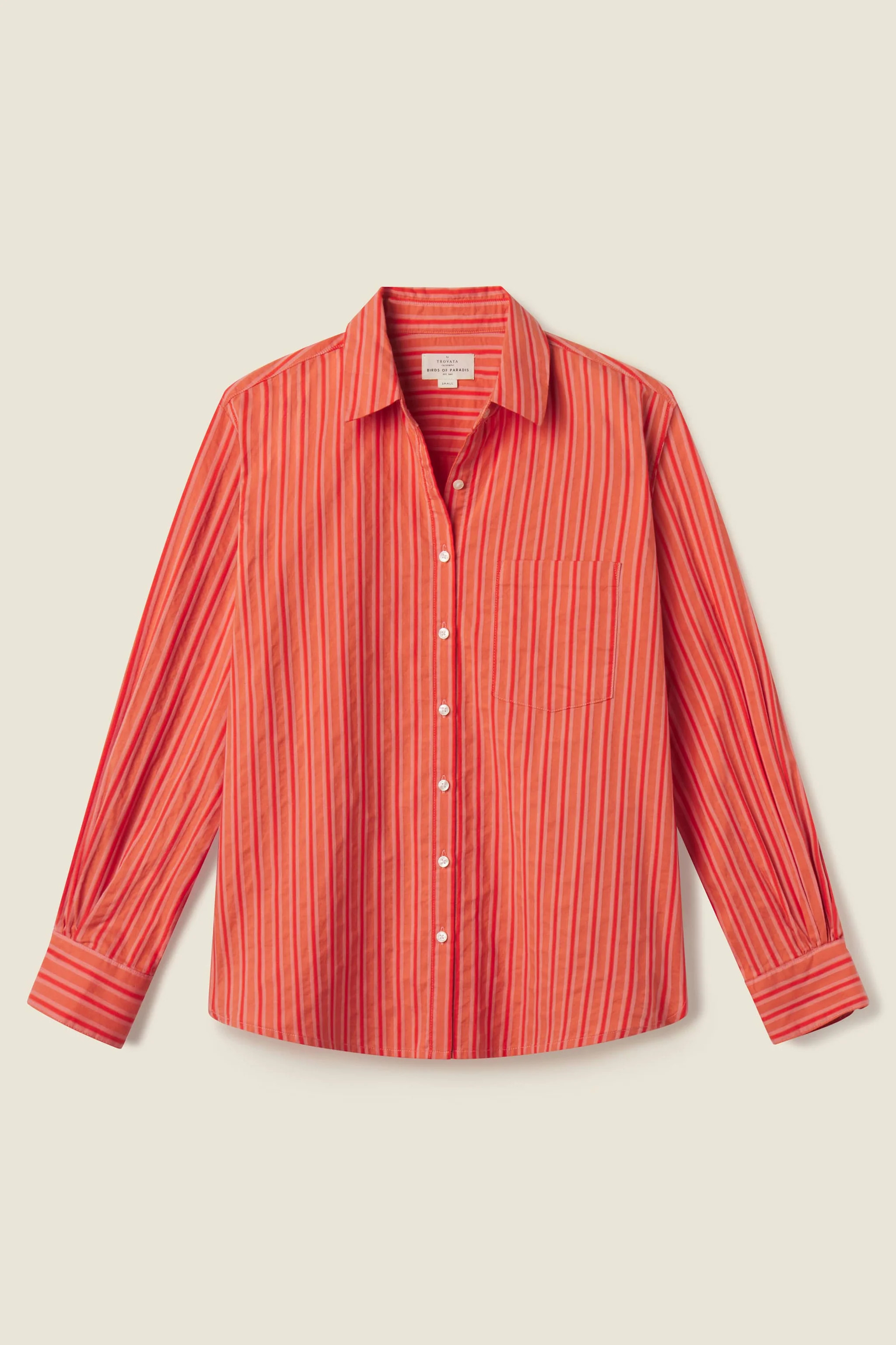Blake Oversized Shirt Terracotta Stripe | TROVATA