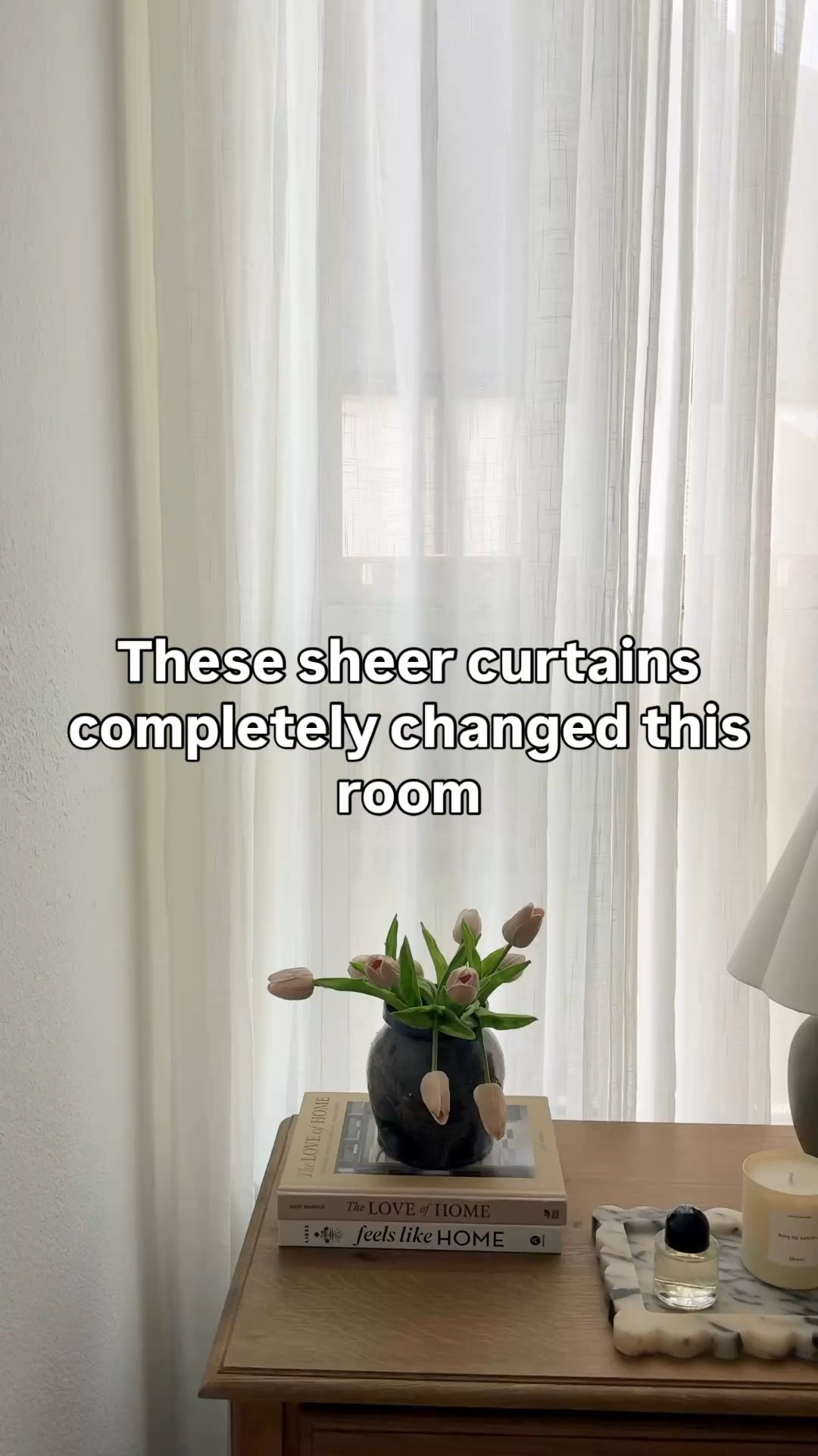These sheer curtains completely changed the feel of this room 🤍 it instantly made the space feel softer, brighter, and more finished without doing a full makeover. I love that they filter light so beautifully but still give some privacy, and they come in so many lengths and widths (you can even customize them). Such an easy upgrade that makes a big impact. Save this for your next bedroom refresh  Follow me on LTK for daily home decor, Amazon finds, and simple ways to elevate your space 🤍

#LTKSaleAlert #LTKHome